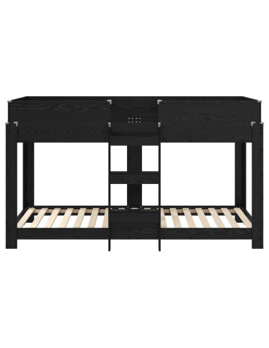 Letto a Castello per Bambini Rovere Nero 100 x 190 cm