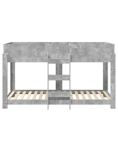 Letto a Castello per Bambini Grigio cemento 100 x 190 cm