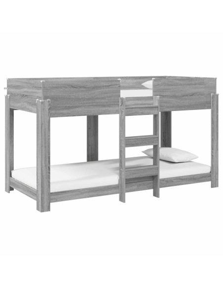 Letto a Castello per Bambini Grigio Sonoma 100 x 190 cm