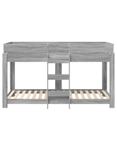 Letto a Castello per Bambini Grigio Sonoma 100 x 190 cm