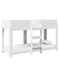 Letto a Castello per Bambini con materasso Bianco 75 x 190 cm 2