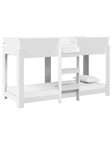 Letto a Castello per Bambini con materasso Bianco 75 x 190 cm