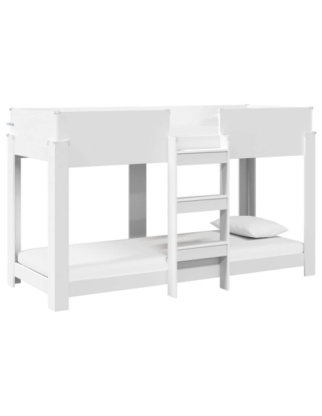 Letto a Castello per Bambini con materasso Bianco 75 x 190 cm