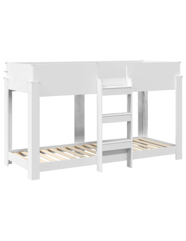 Letto a Castello per Bambini con materasso Bianco 75 x 190 cm