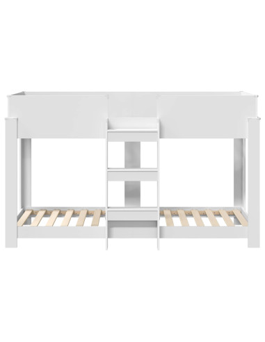 Letto a Castello per Bambini con materasso Bianco 75 x 190 cm