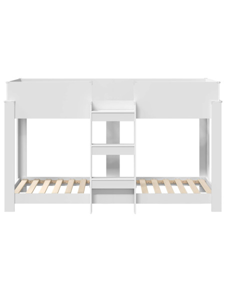 Letto a Castello per Bambini con materasso Bianco 75 x 190 cm