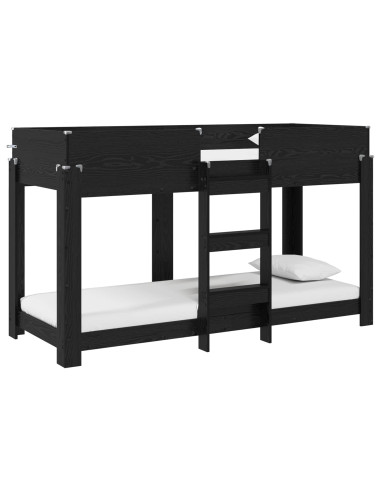 Letto a Castello per Bambini Rovere Nero 75 x 190 cm