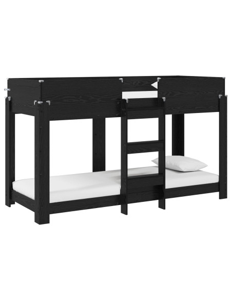 Letto a Castello per Bambini Rovere Nero 75 x 190 cm