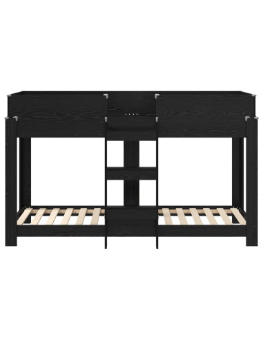 Letto a Castello per Bambini Rovere Nero 75 x 190 cm