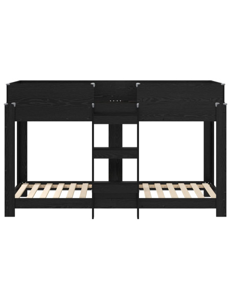 Letto a Castello per Bambini Rovere Nero 75 x 190 cm