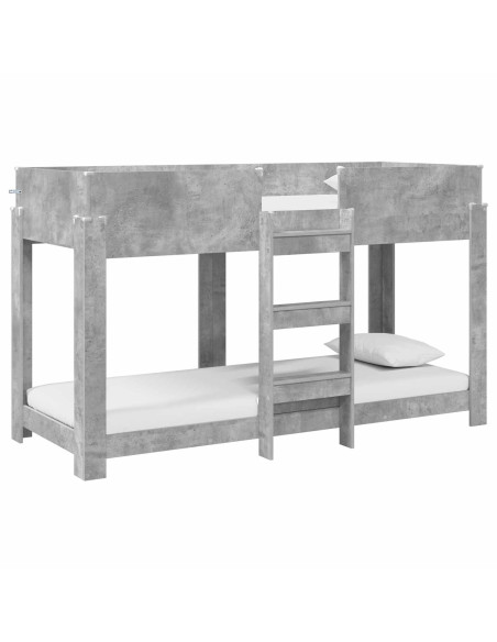 Letto a Castello per Bambini Grigio cemento 75 x 190 cm