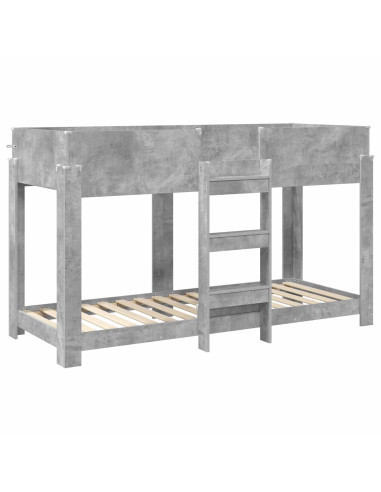 Letto a Castello per Bambini Grigio cemento 75 x 190 cm