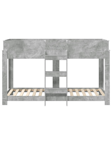 Letto a Castello per Bambini Grigio cemento 75 x 190 cm