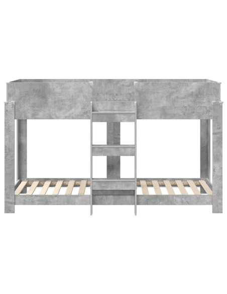 Letto a Castello per Bambini Grigio cemento 75 x 190 cm