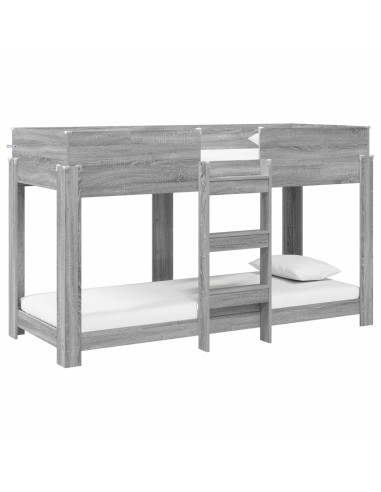 Letto a Castello per Bambini Grigio Sonoma 75 x 190 cm