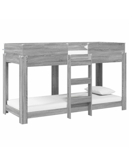 Letto a Castello per Bambini Grigio Sonoma 75 x 190 cm