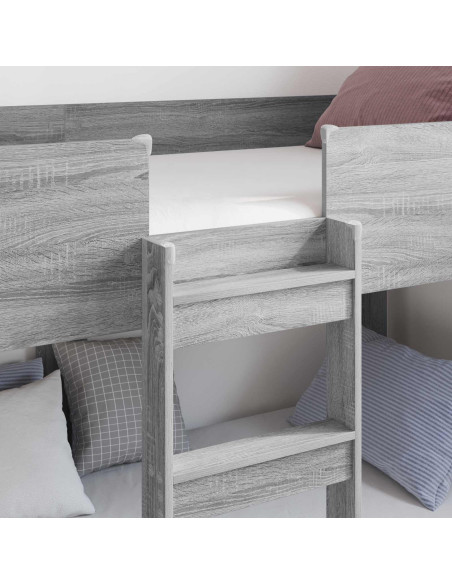 Letto a Castello per Bambini Grigio Sonoma 75 x 190 cm