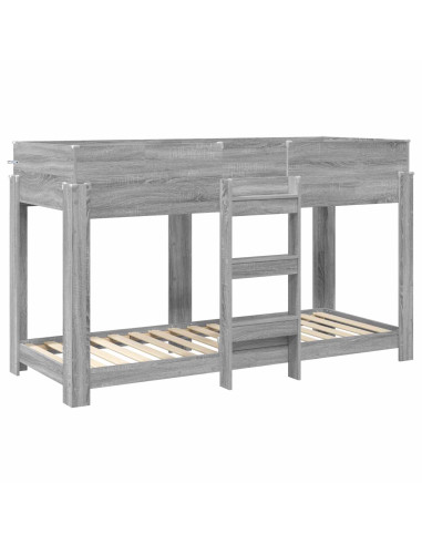 Letto a Castello per Bambini Grigio Sonoma 75 x 190 cm