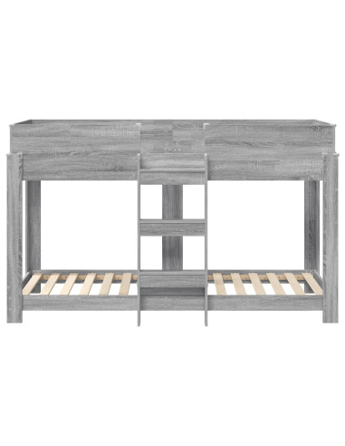 Letto a Castello per Bambini Grigio Sonoma 75 x 190 cm