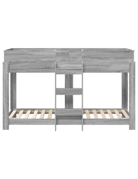 Letto a Castello per Bambini Grigio Sonoma 75 x 190 cm