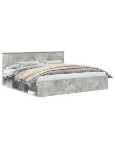 Struttura del letto Calcestruzzo 200 x 200 cm Pino massello 2