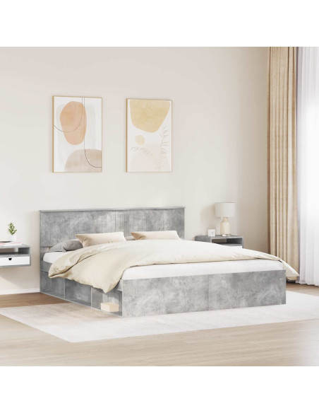 Struttura del letto Calcestruzzo 180 x 200 cm Pino massello