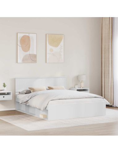 Struttura del letto Bianco 160 x 200 cm Pino massello