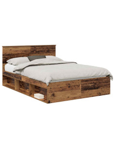 Struttura del letto Legno vecchio 140 x 190 cm Pino massello 2