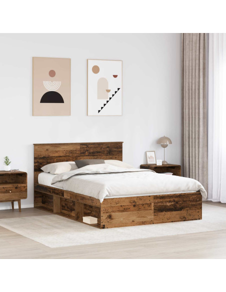 Struttura del letto Legno vecchio 140 x 190 cm Pino massello