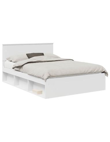 Struttura del letto Bianco 135 x 190 cm Pino massello