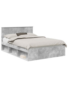 Struttura del letto Grigio Concretè 135 x 190 cm Pino massello 2