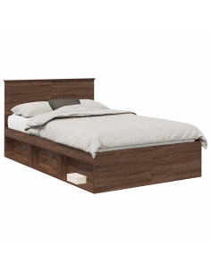 Struttura del letto Rovere Marrone 120 x 200 cm Pino massello 2