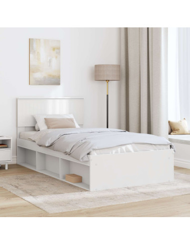 Struttura del letto Bianco 100 x 200 cm Pino massello