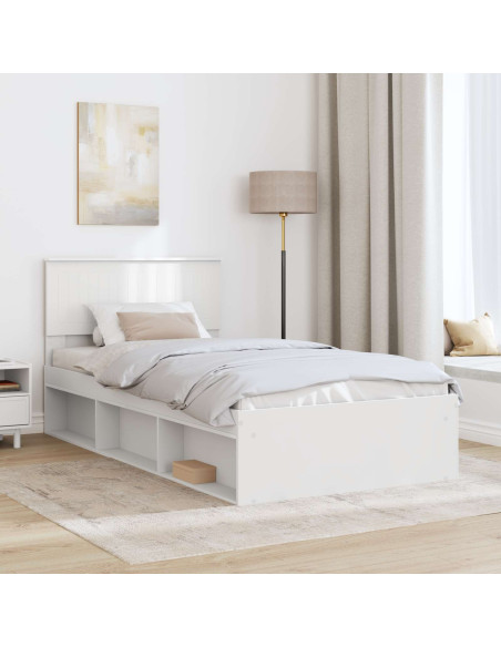 Struttura del letto Bianco 100 x 200 cm Pino massello