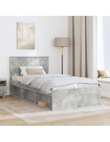 Struttura del letto Grigio Concretè 100 x 200 cm Pino massello