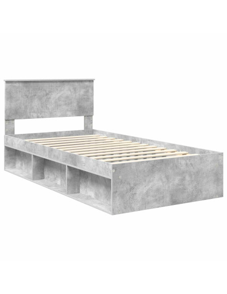 Struttura del letto Grigio Concretè 100 x 200 cm Pino massello