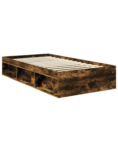 Struttura del letto Rovere fumé 100 x 200 cm Pino massello