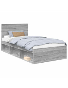 Struttura del letto Grigio Sonoma 100 x 200 cm Pino massello 2