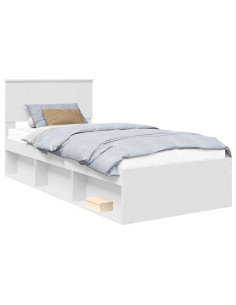 Struttura del letto Bianco 90 x 190 cm Pino massello 2