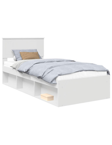 Struttura del letto Bianco 90 x 190 cm Pino massello