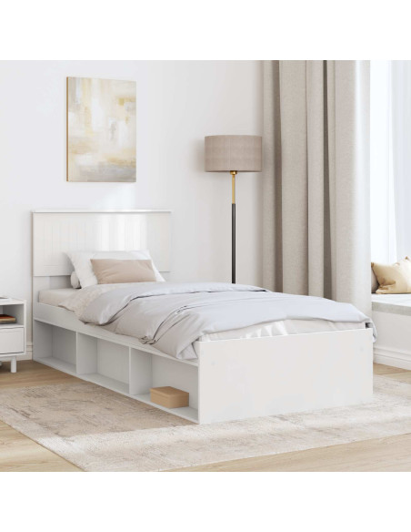 Struttura del letto Bianco 90 x 190 cm Pino massello