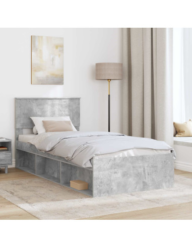 Struttura del letto Grigio Concretè 90 x 190 cm Pino massello