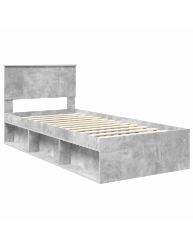 Struttura del letto Grigio Concretè 90 x 190 cm Pino massello