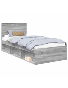Struttura del letto Grigio Sonoma 90 x 190 cm Pino massello 2