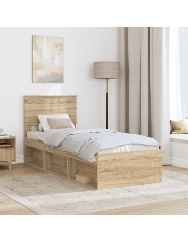 Struttura del letto Rovere Sonoma 75 x 190 cm Pino massello