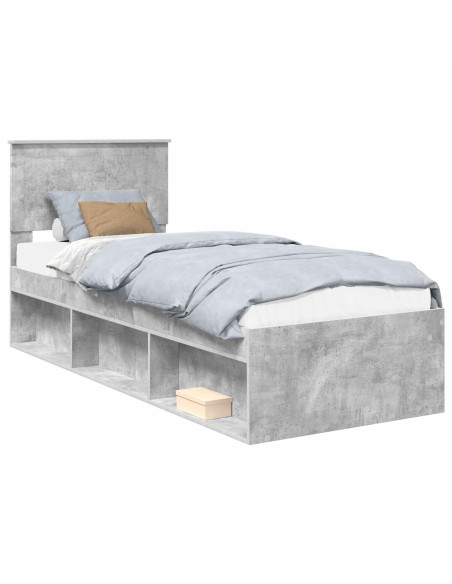 Struttura del letto Grigio Concretè 75 x 190 cm Pino massello