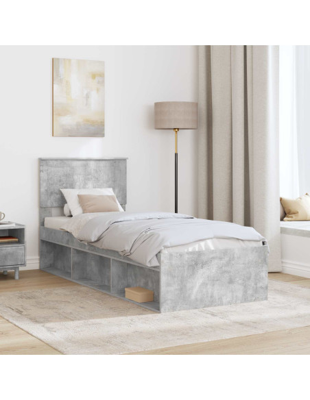 Struttura del letto Grigio Concretè 75 x 190 cm Pino massello