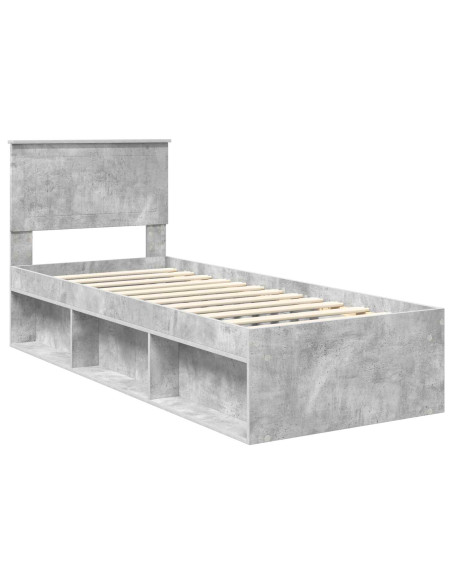 Struttura del letto Grigio Concretè 75 x 190 cm Pino massello