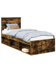 Struttura del letto Rovere fumé 75 x 190 cm Pino massello 2