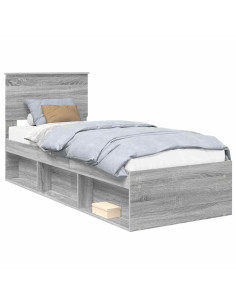 Struttura del letto Grigio Sonoma 75 x 190 cm Pino massello 2